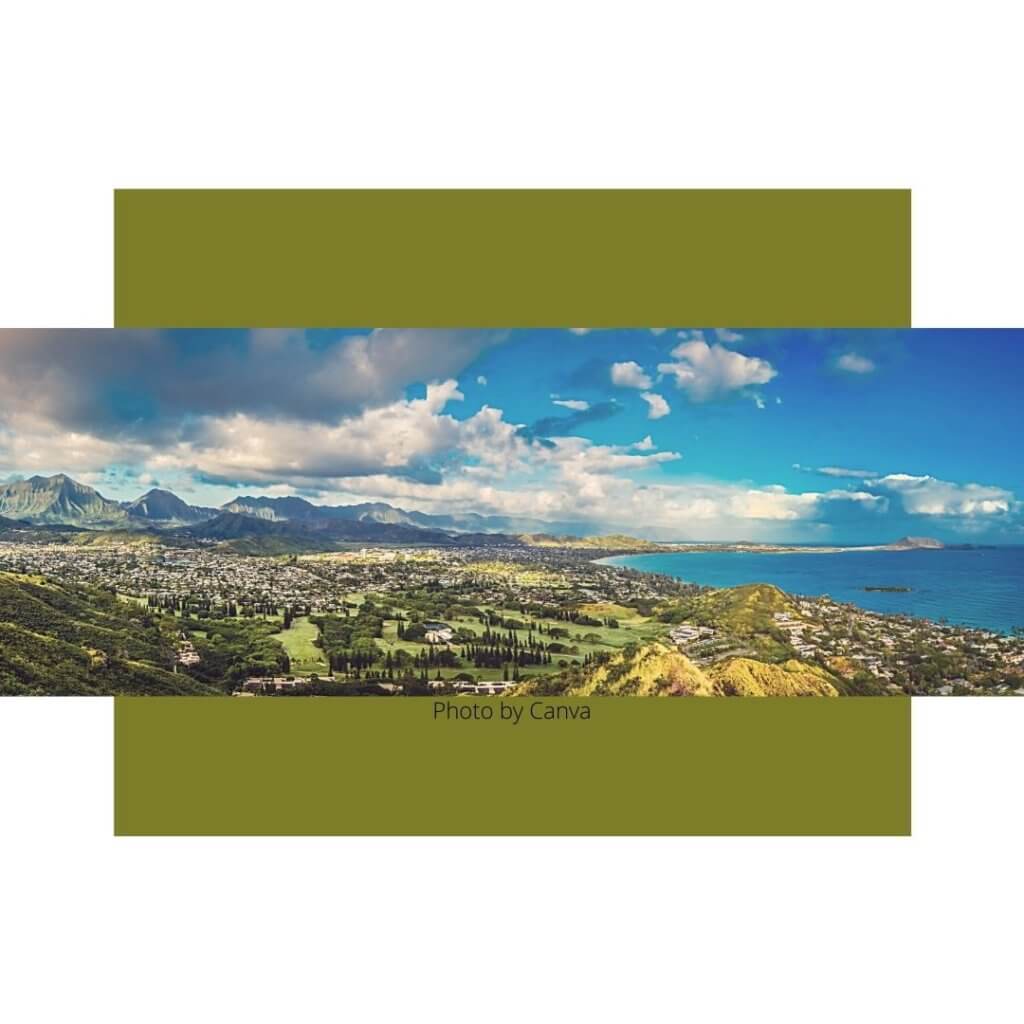 Lanikai Pillbox Trail. Overhead view of what the trail may look like.