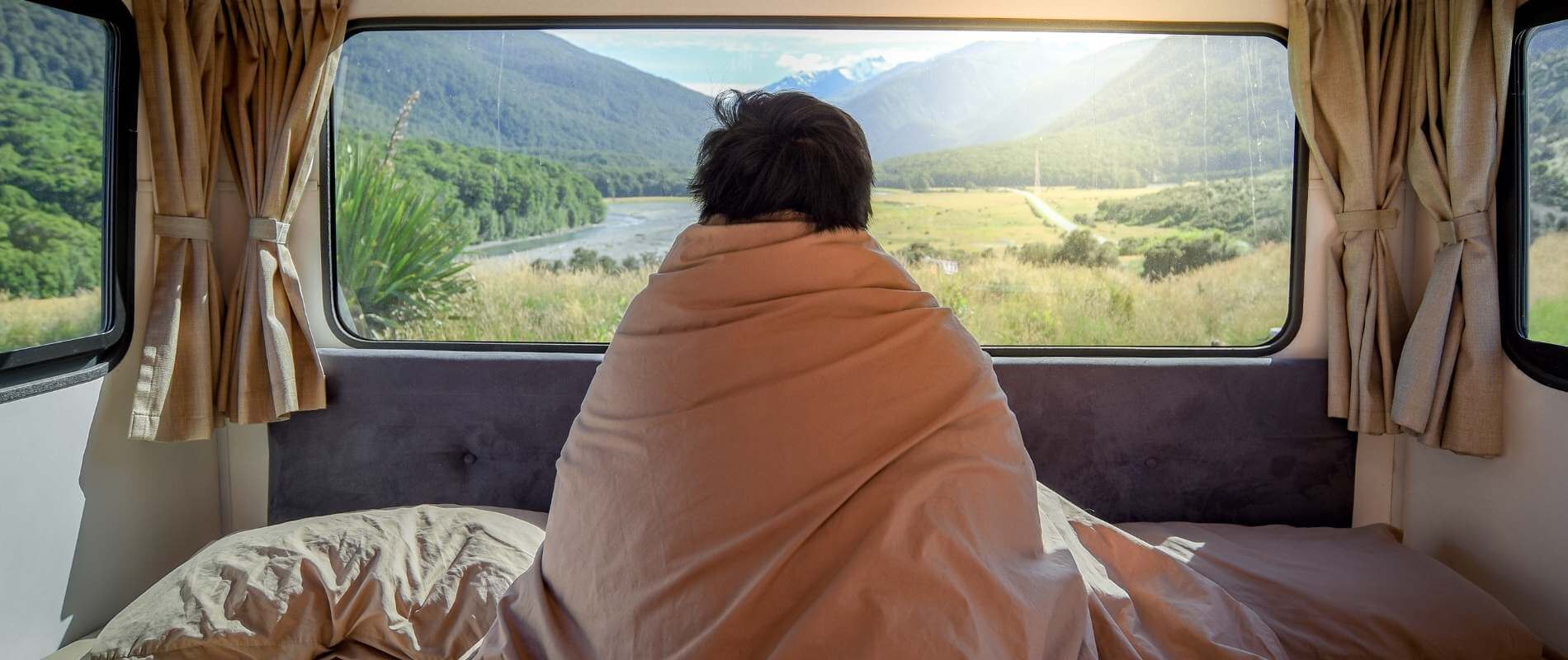 Using Blankets for RV Curtains