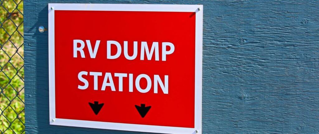 Rv dump station for chemical toilet