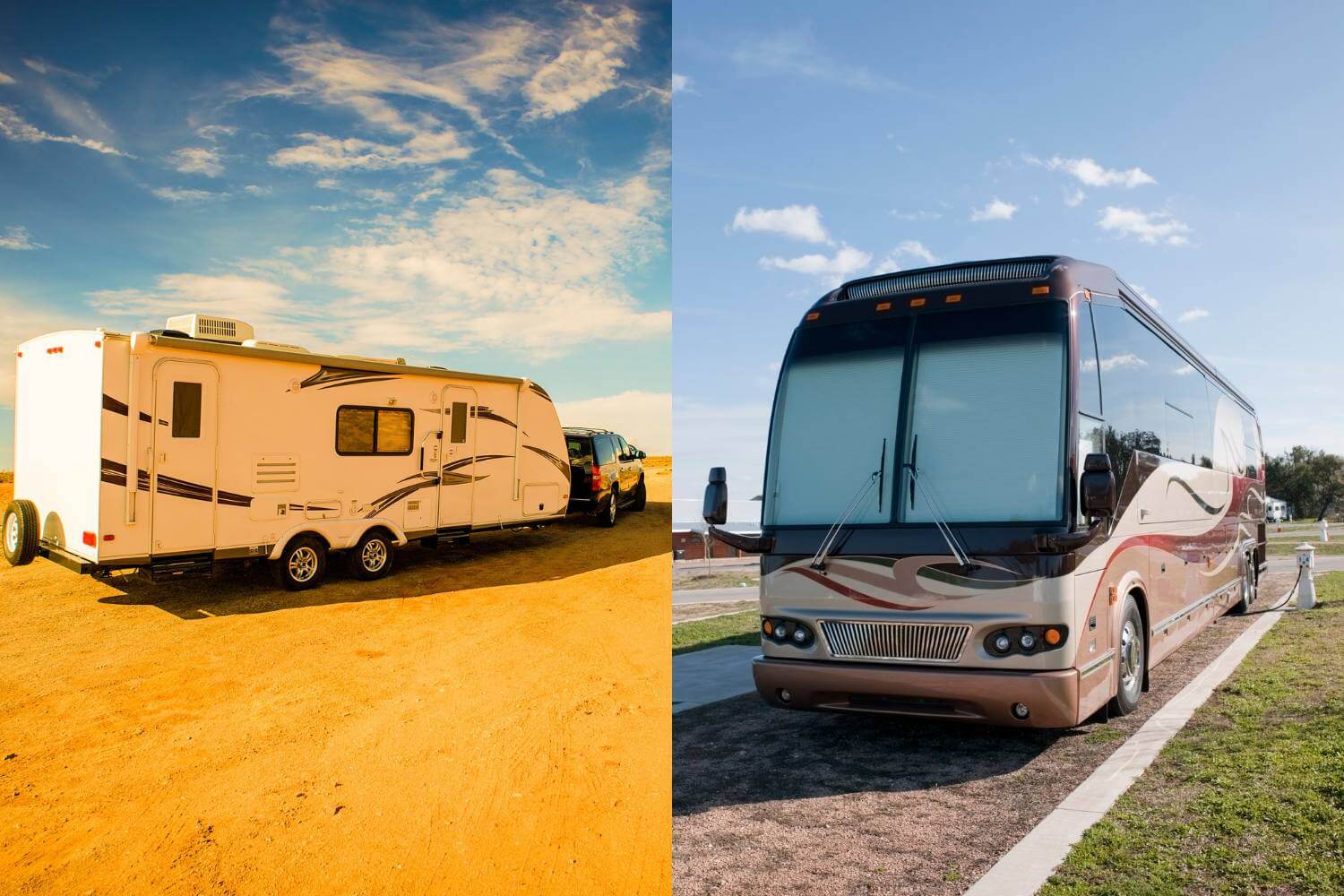 motor coach vs travel trailer