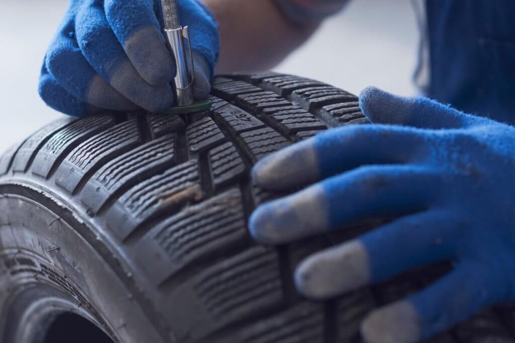 checking tread in tire
