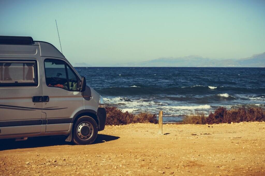 camper van on the beach