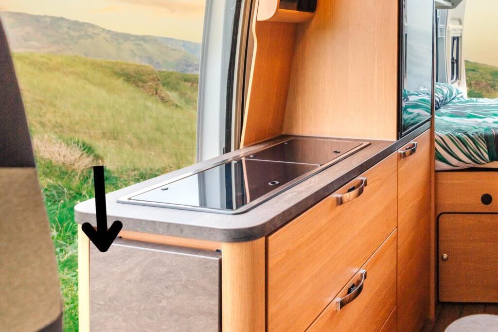 flip up shelf for kitchen area in camper van