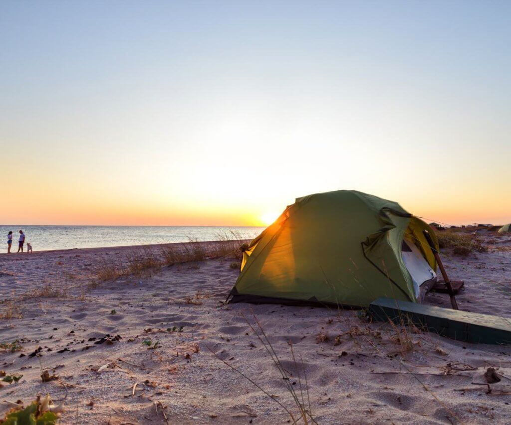 tent on the beach front