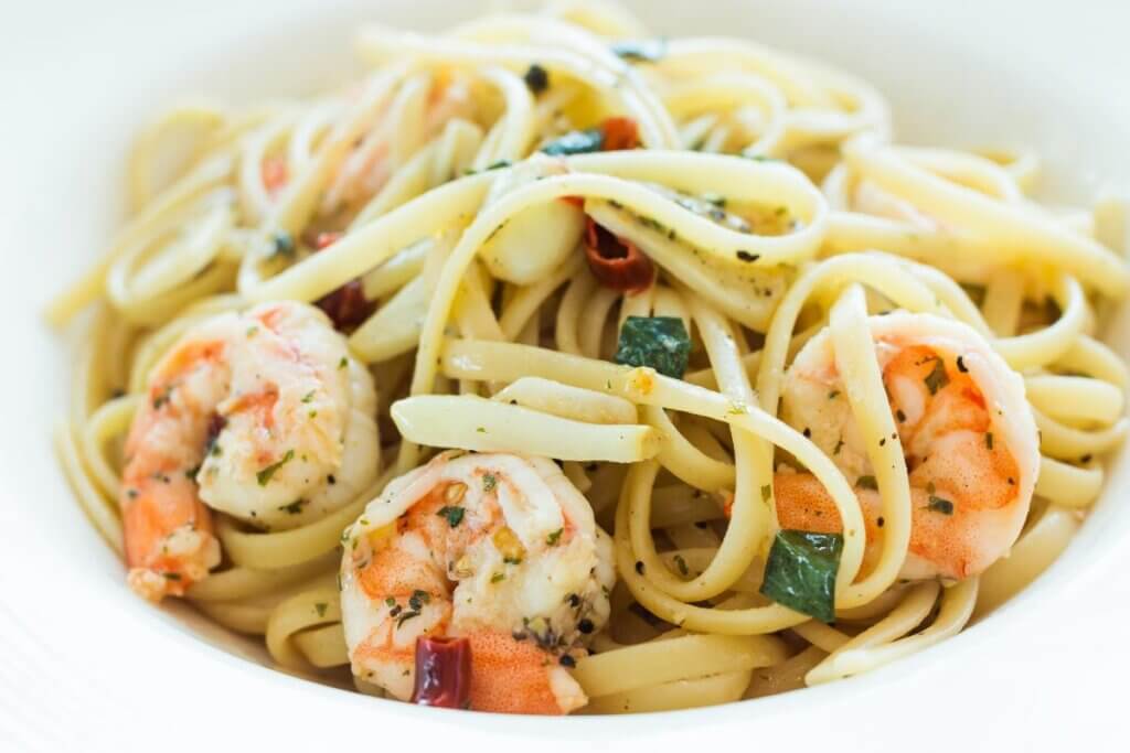 Olive Garden plate with shrimp and pasta Near Moravian Falls