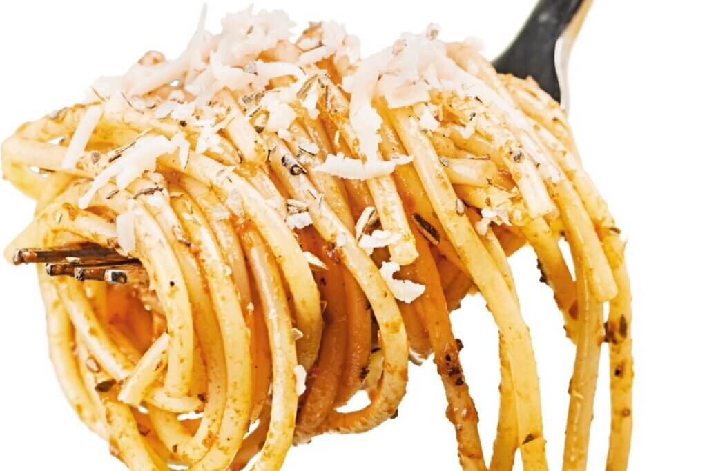 pasta on a fork. Restaurant near Moravian falls