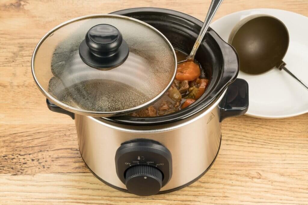 mini crock pot with pot roast in it