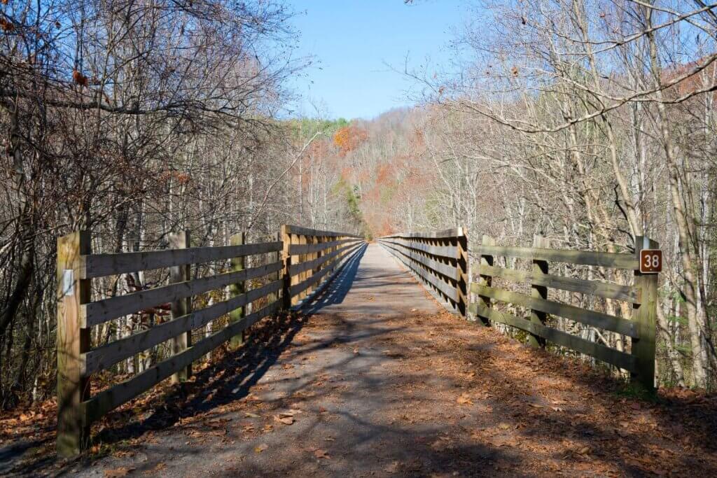 one of the many bridges along the creeper trail in Virginia near Grayson Highlands