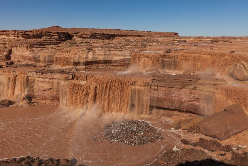 Chocolate falls. Very dirty looking water fall in Arizona