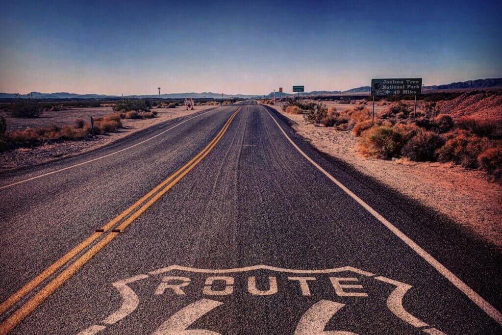 route 66 road with painting