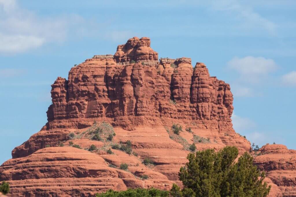 red rock formation as bear mountain in Sedona Arizona