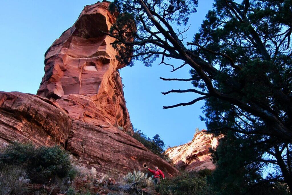 Long red rock in Sedona at Fay Canyon hike