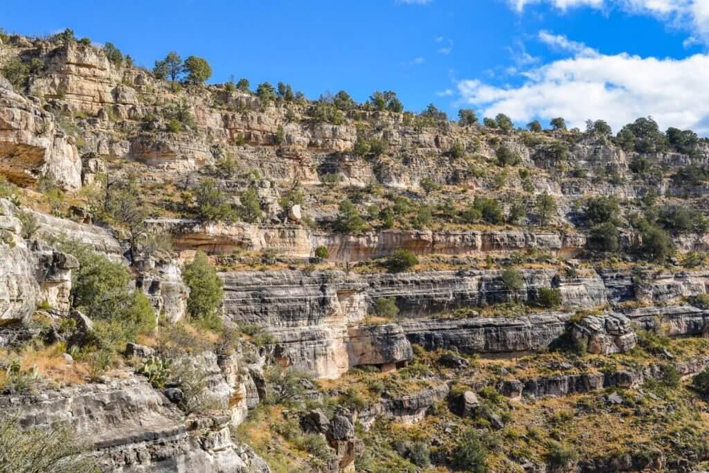 Walnut Canyon Island trail in Sedona Arizona. Picture of the cliffsides.