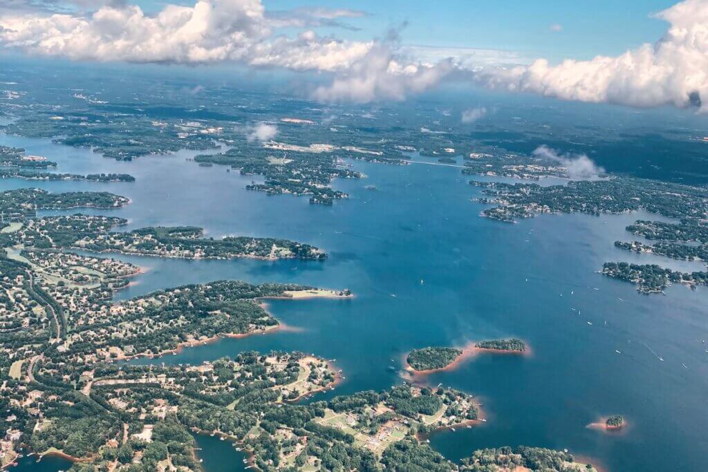 Overview of Lake Norman and its many inlets