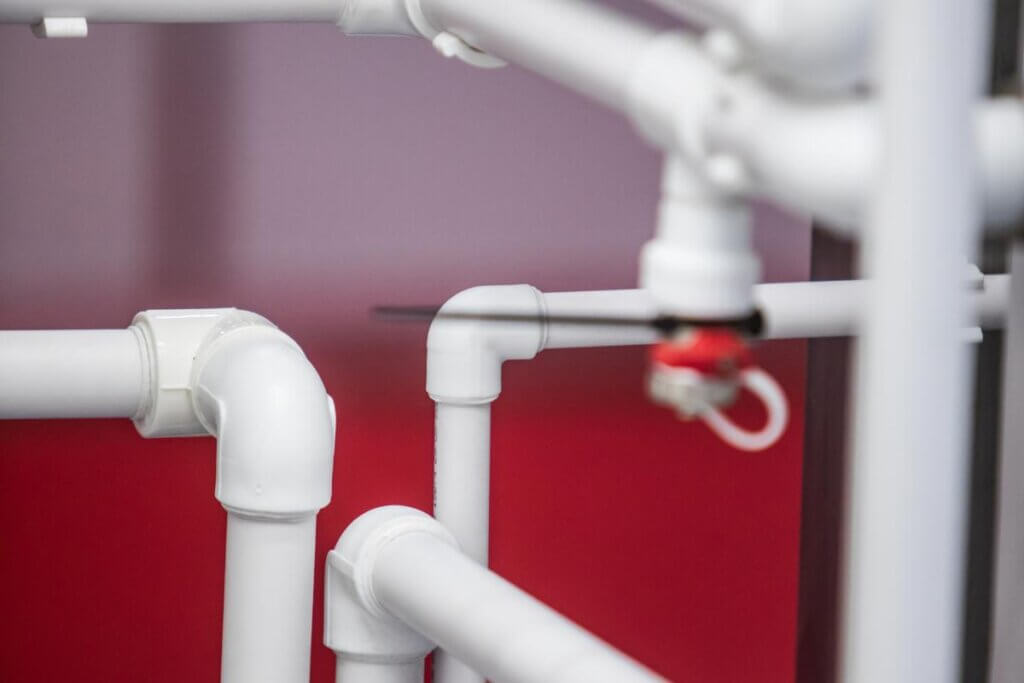 pipes and fittings on a camper van water system