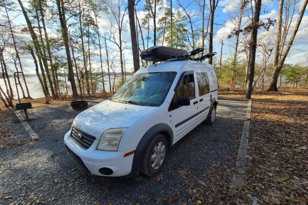 camper van at a campsite in Uwharrie