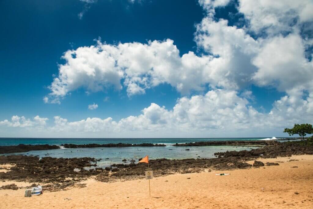 a great snorkeling spot at sharks cove in Oahu Hawaii