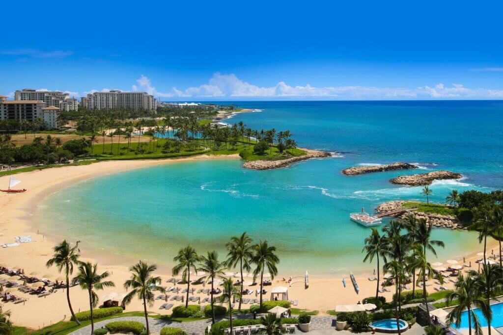 over head view of Ko Olina snorkeling spot in Oahu