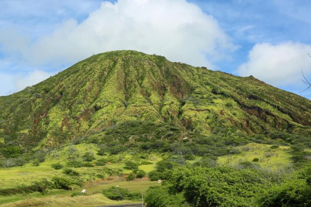 a view of Koko Crater as seen from the bottom looking up