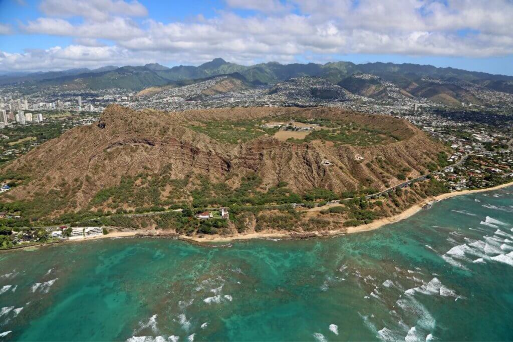 a crater hike in Oahu, Diamond Head