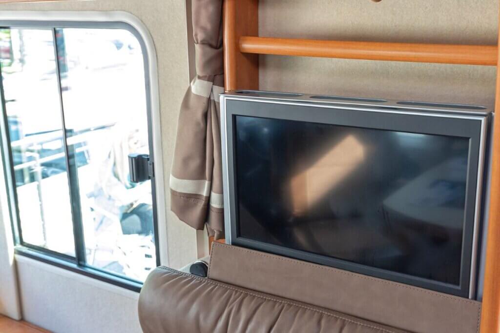 tv in a camper van for rainy days