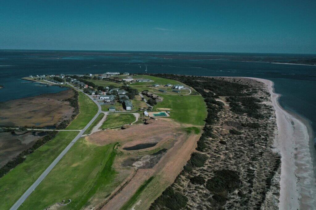 Overhead view of Fort Caswell