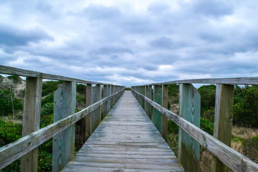 boark walk near Oak Island Light House