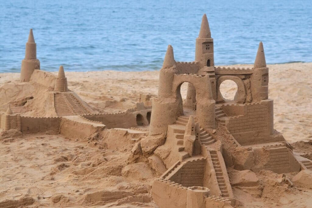 sand castle at a beach
