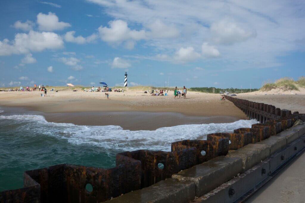 Beautiful beach in front of Cape Hatteras Lighthouse