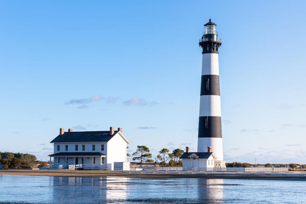 Bodie Island Lighthouse from accross the inlet