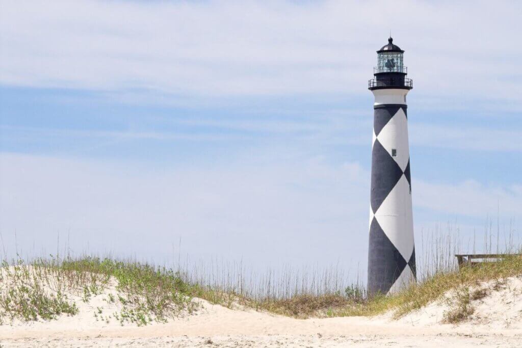 Cape Lookout Lighthouse from the beach