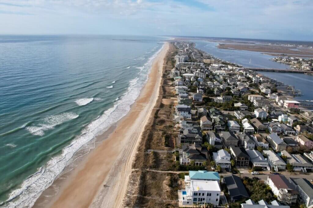 overhead view of Oak Island