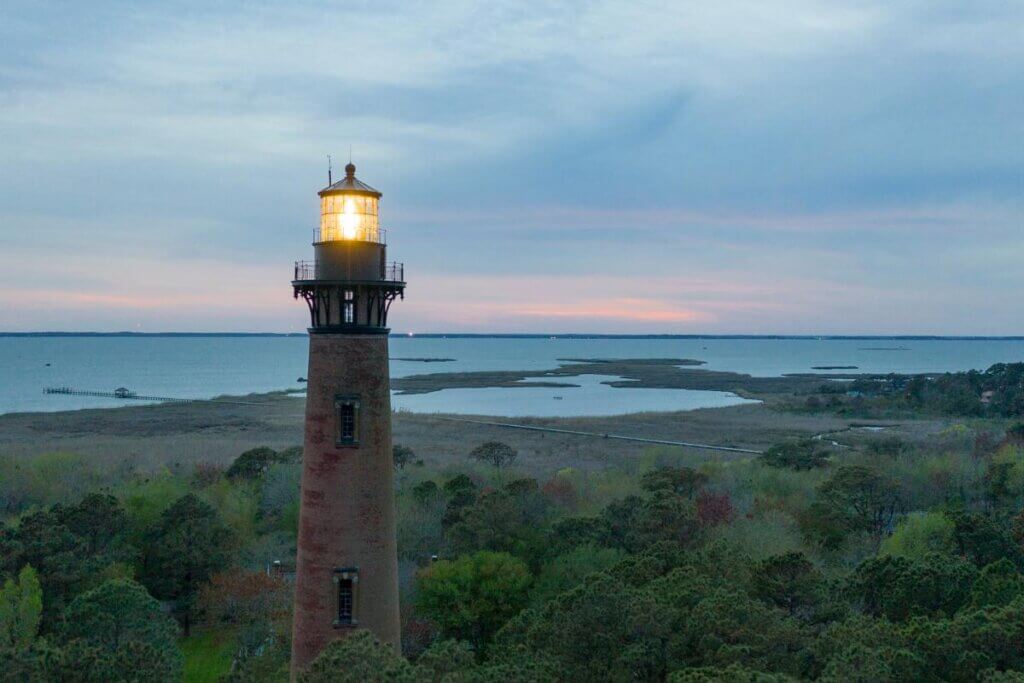 Currituck Light house with 360 views of the sound